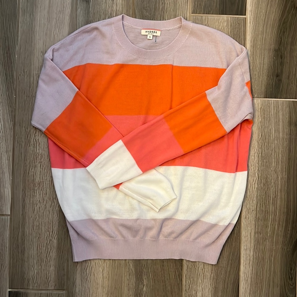 Bright fun color block sweater size S